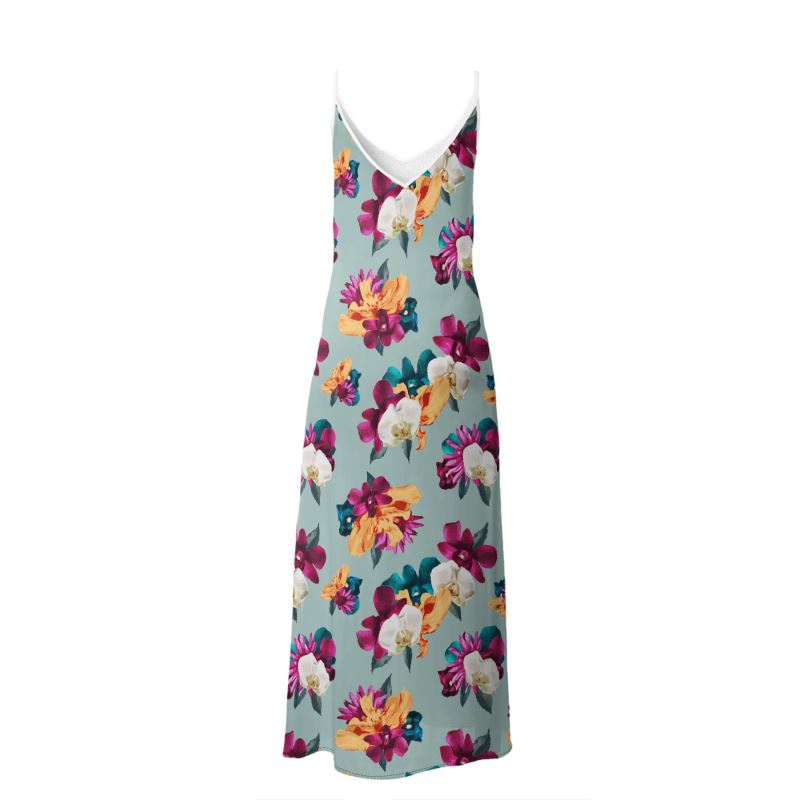 'Orquídea III' Maxi Slip Dress