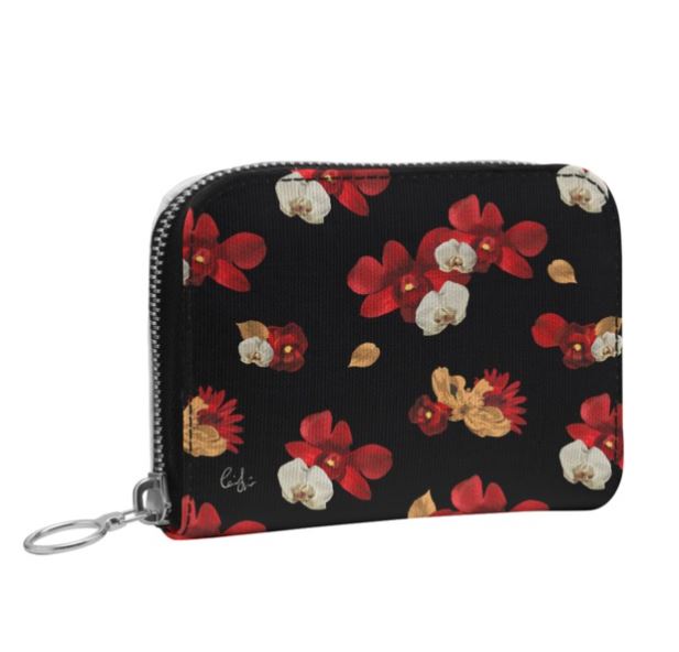 'Orquídea IV' Mini Zip Top Wallet
