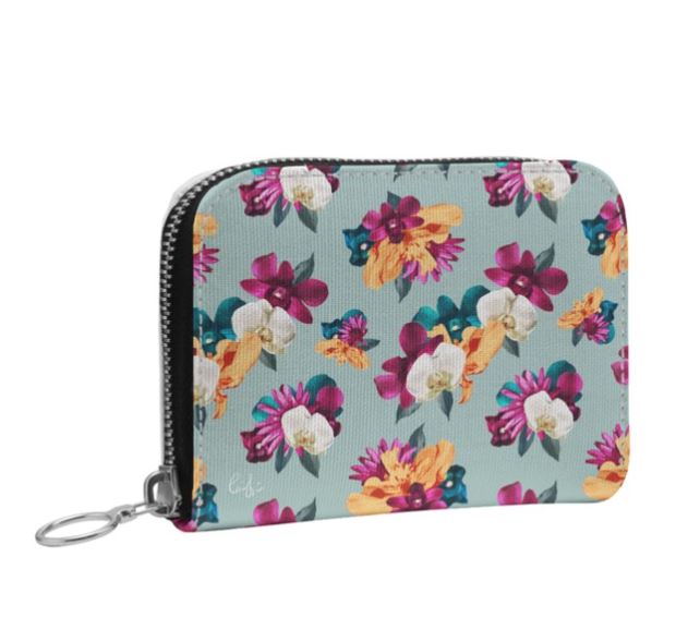 'Orquídea III' Mini Zip Top Wallet