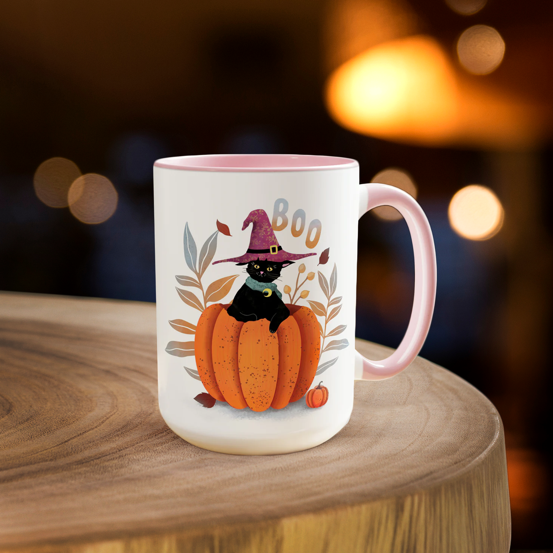 Magical Black Cat In A Pumpkin Coffee Mug